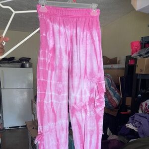 Pink Tie dye joggers